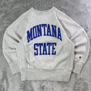 Vintage Champion Reverse Weave Montana State Crewneck Sweatshirt Gray S